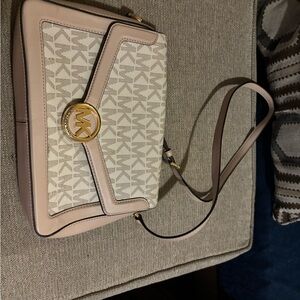 Michael Kors Tan and Cream Crossbody Bag